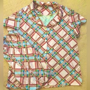 ModCloth Sugarplum Plaid Dreams Pajama Set, Small